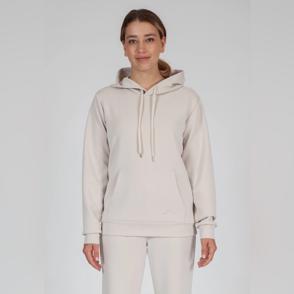 LazyPants Hoodie Sweatshirt, Premium Luxe Scuba Hoodie (Unisex) Shade Bone